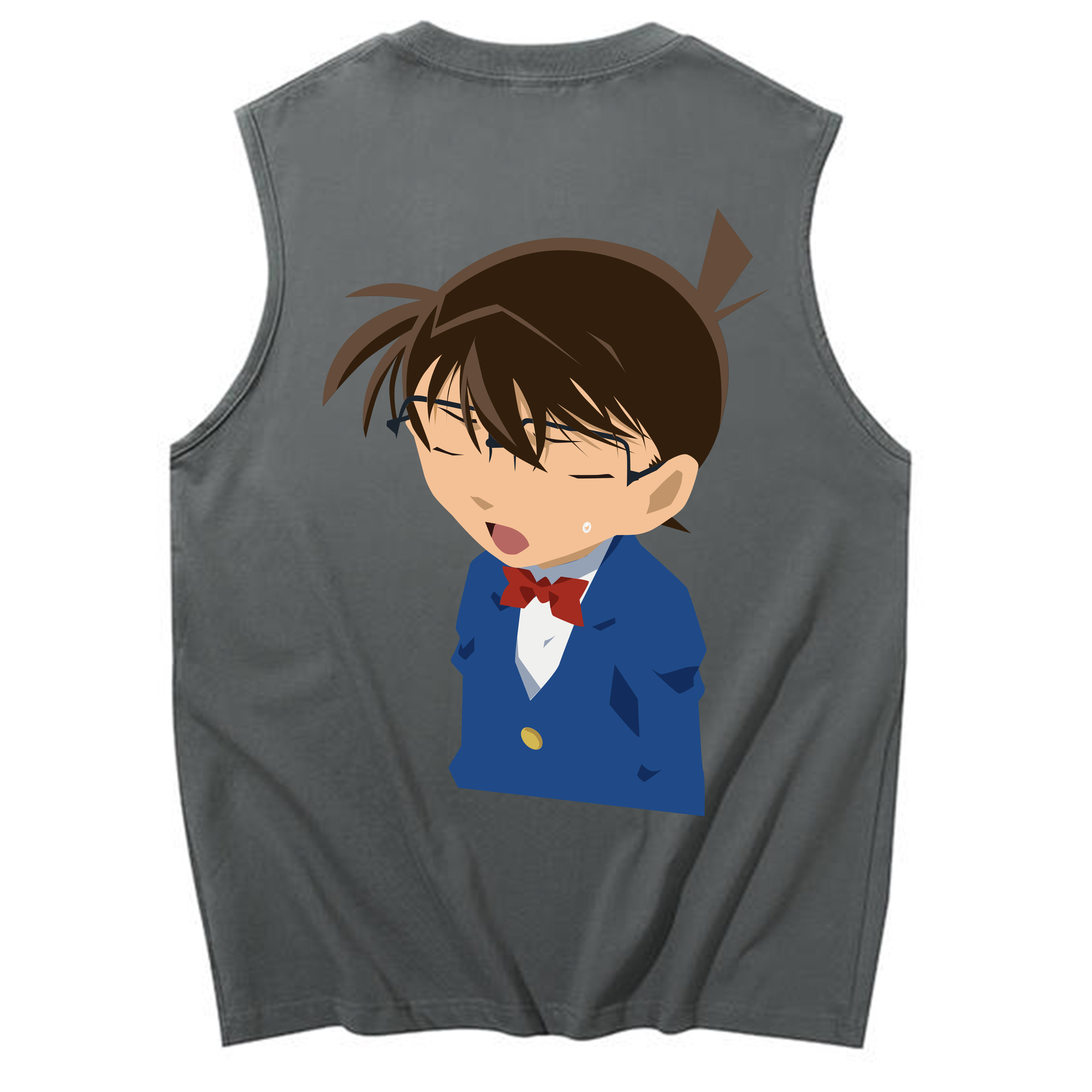 （画像用） 名探偵コナン 江戸川 コナン Detective Conan Conan Edogawa コットン100％タンクトップ（背面プリント）